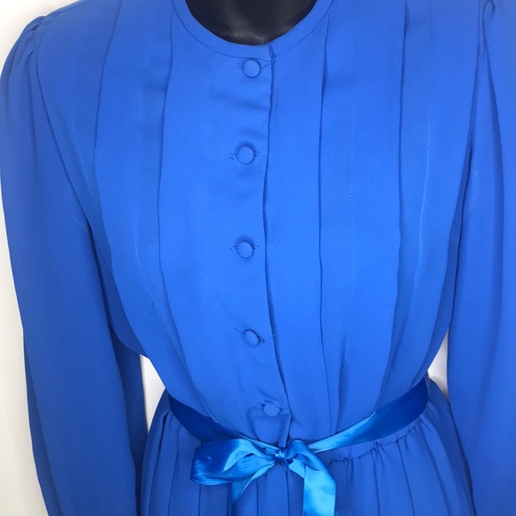 ZiZi petites Vintage blue dress - Picture 2 of 11